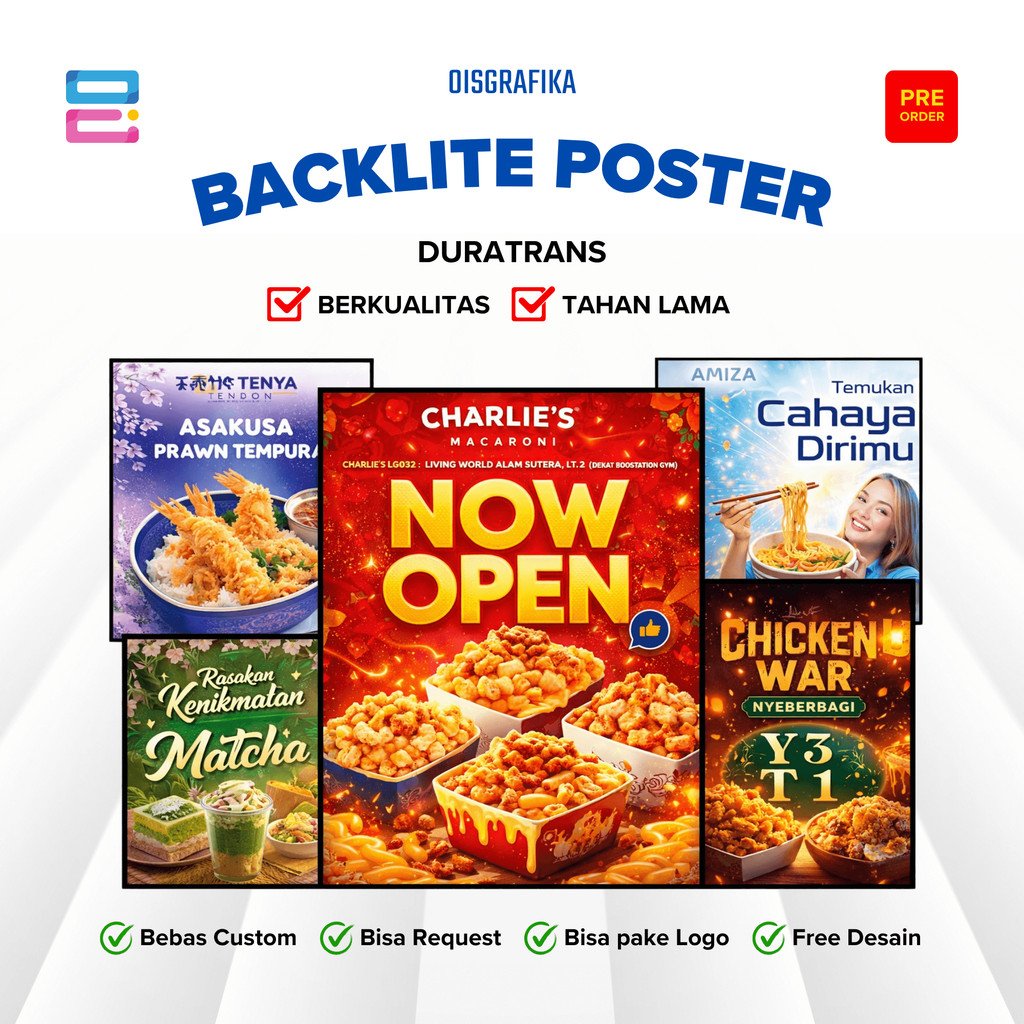 OIS GRAFIKA Custom Poster Backlite Dura Trans Light Box Slim Thin A1 A2 A3 A4
