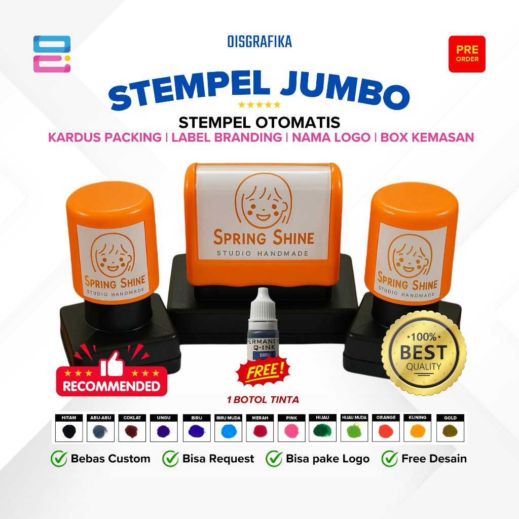 Stempel Flash Custom Jumbo | Kardus Packing Label Branding Nama Logo Box Kemasan