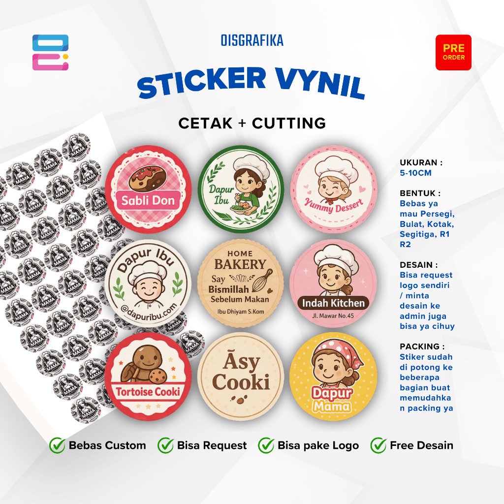 Cetak Stiker Label A3 Vinyl Glossy