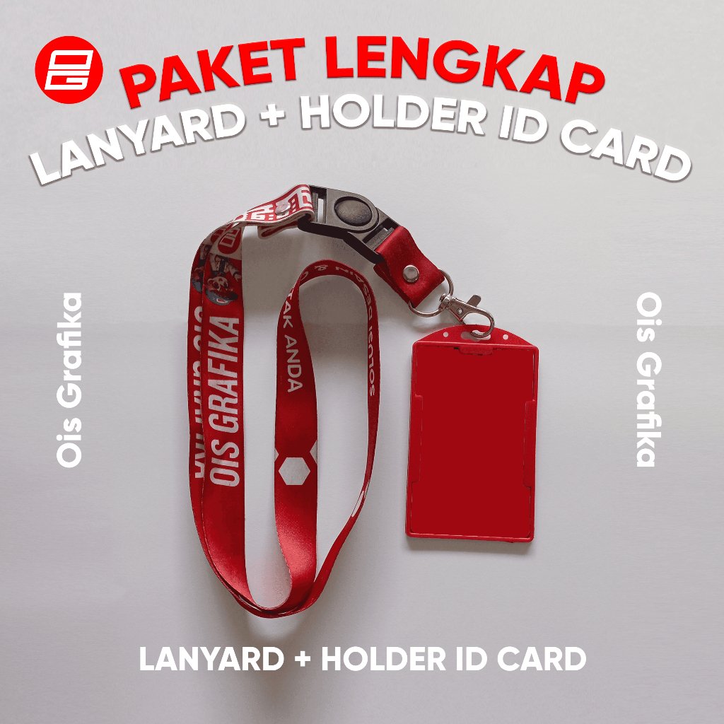 Lanyard Custom Tali ID Card + Case Frame Plastik - Full Print 2 sisi